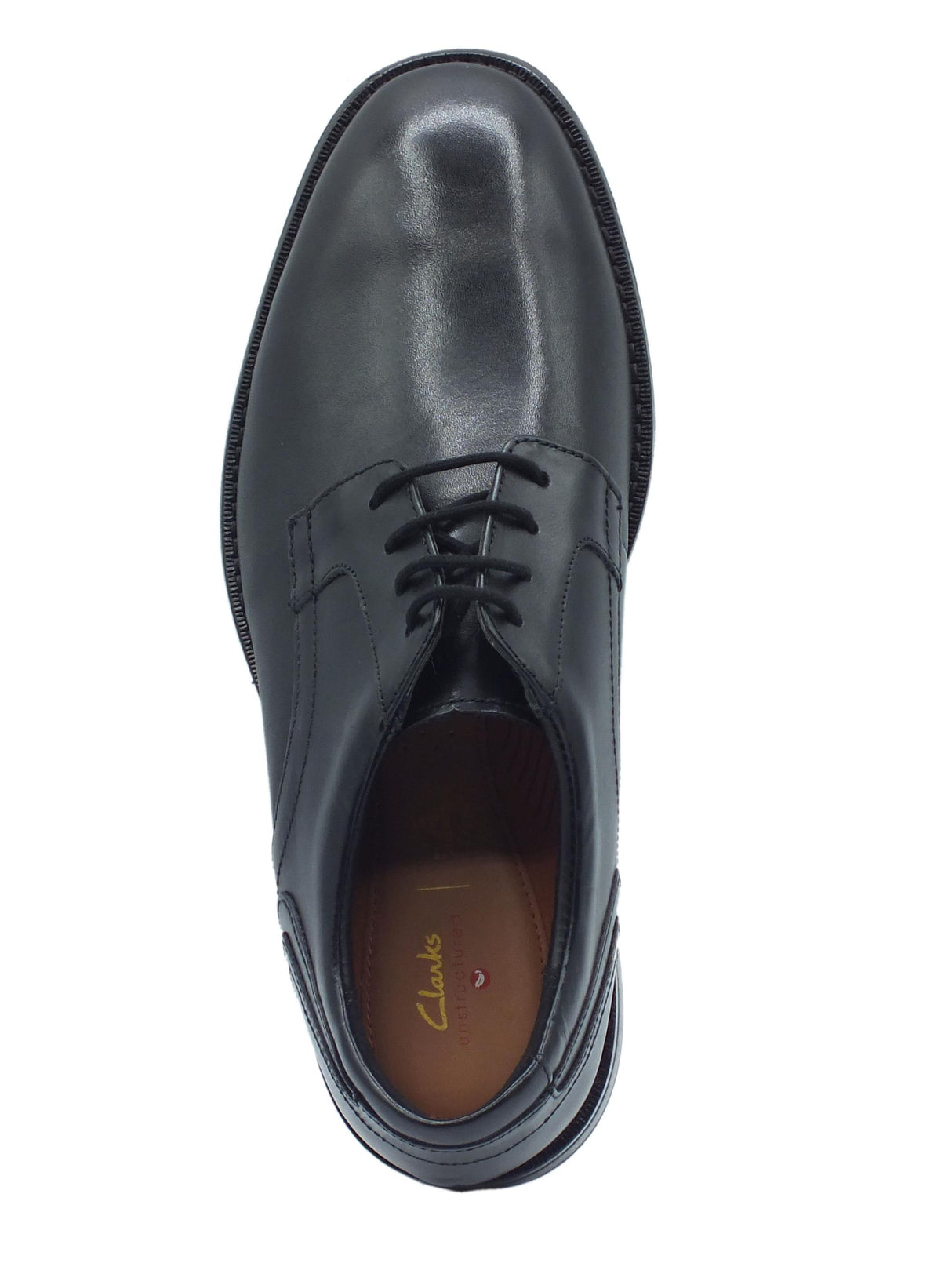 Clarks Clarks Un Hugh Lace Black Leather Scarpe Eleganti per Uomo in pelle nera Black
