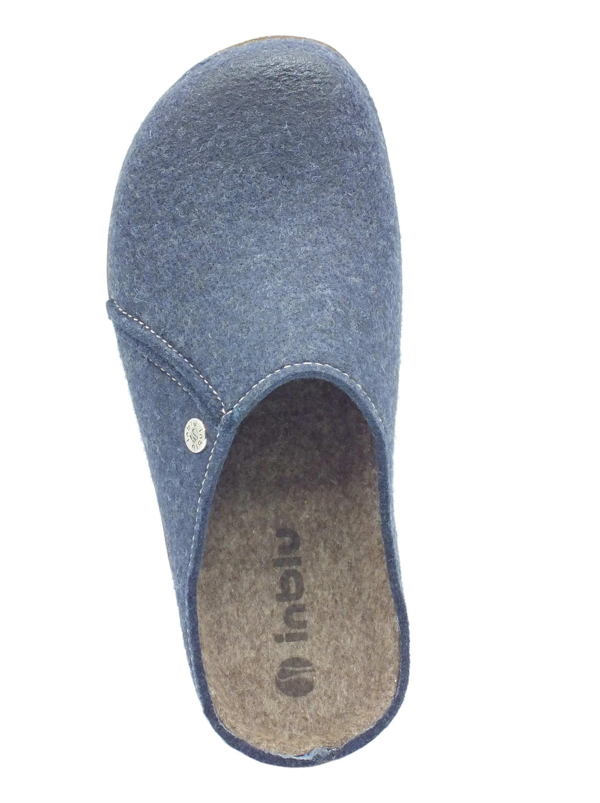 InBlu InBlu Eco Friends MT000011 Avio Pantofole per uomo in lana cotta blu Avio