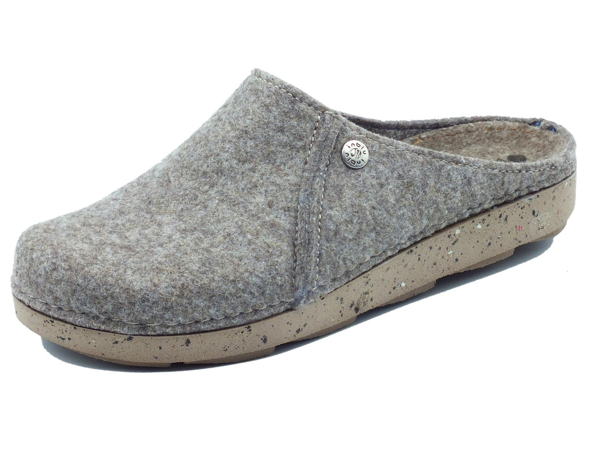 InBlu InBlu Eco Friends MT000011 Tortora Pantofole per uomo in lana cotta Tortora