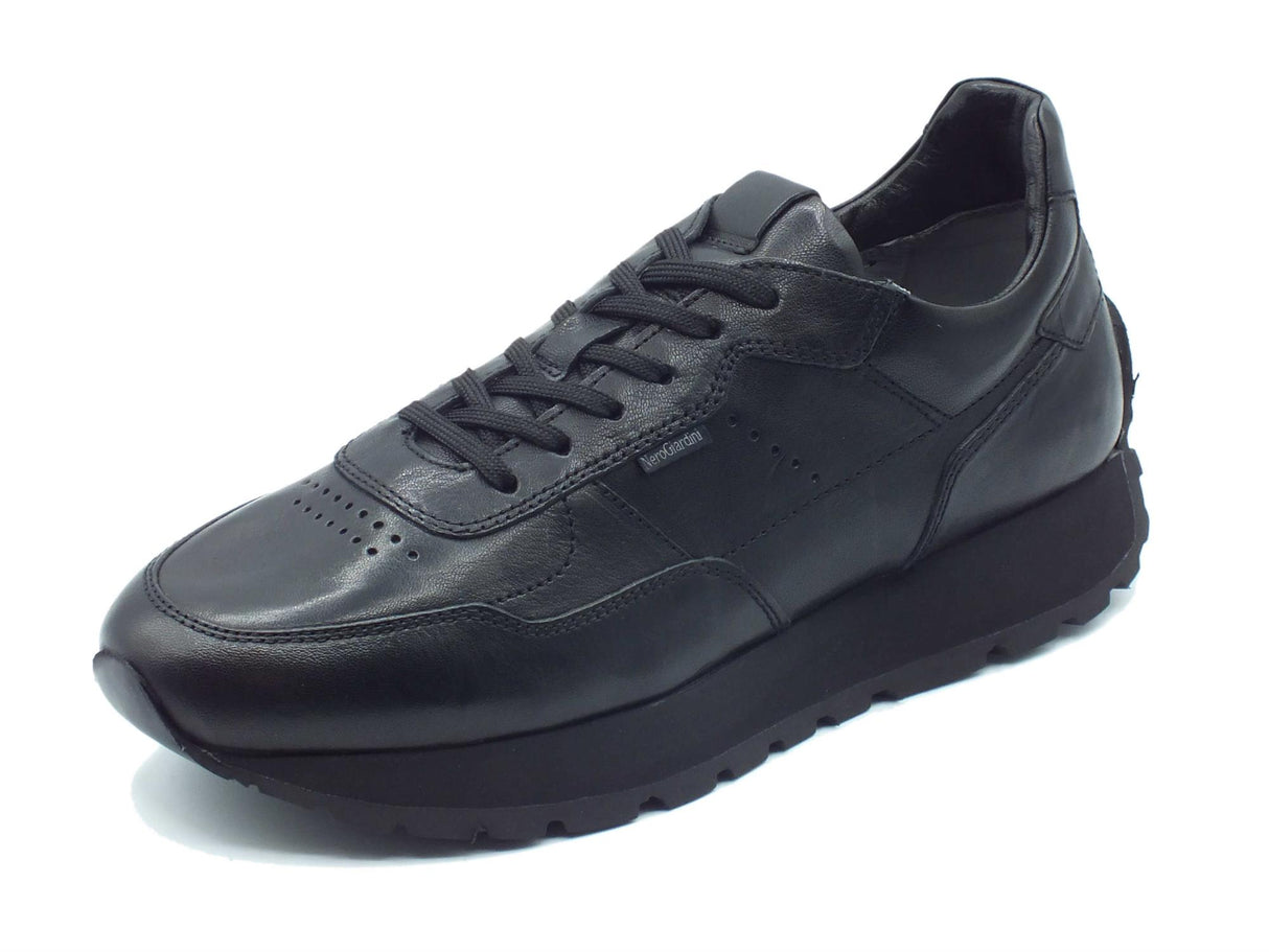 Nero Giardini NeroGiardini I303020U Levanto Nero Sneakers Sportive per Uomo in pelle con lacci Nero
