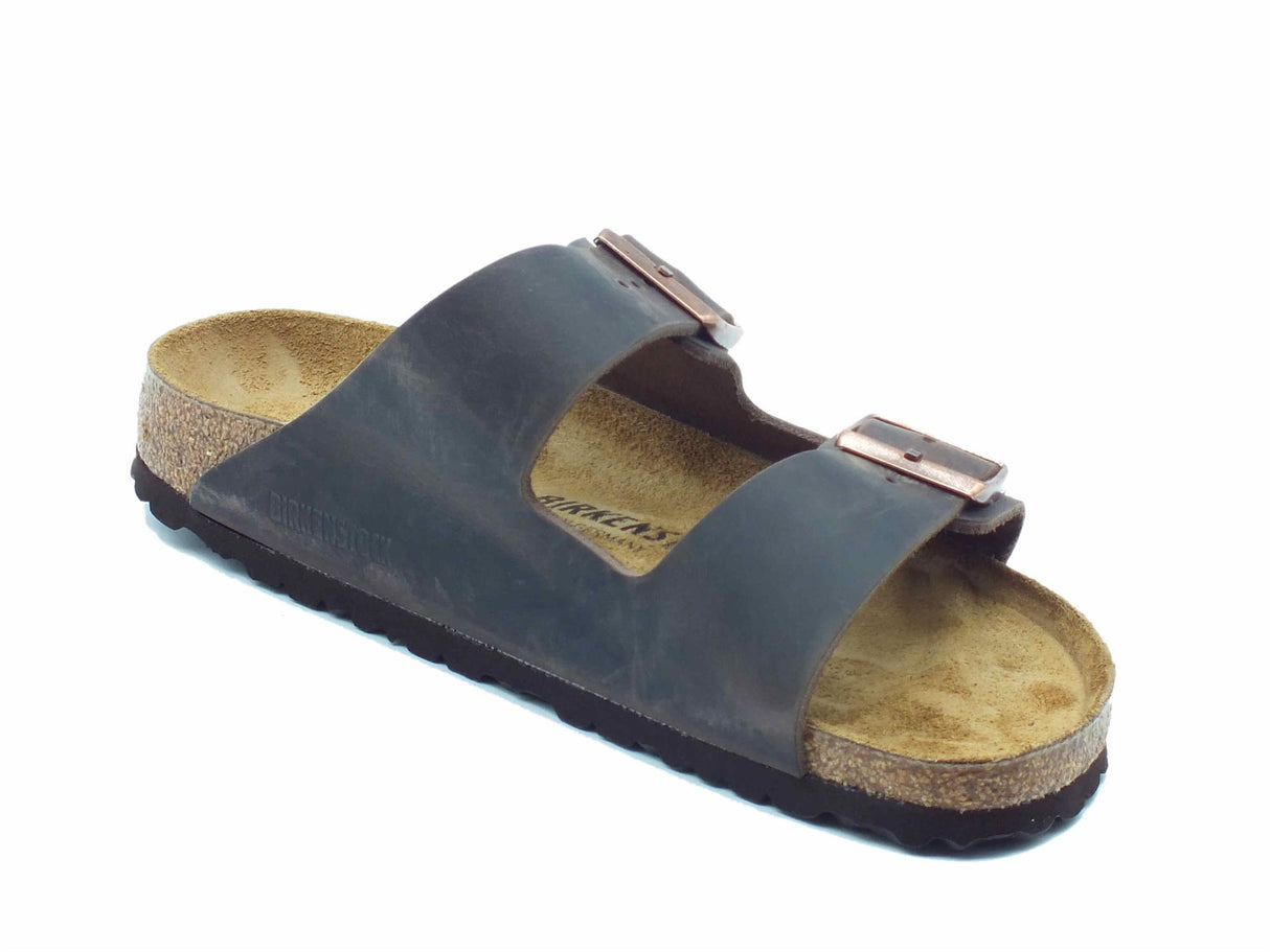 Birkenstock Birkenstock 0052533 Arizona BS Habana Sandali per Uomo con doppia fibia in pelle ingrassata marrone