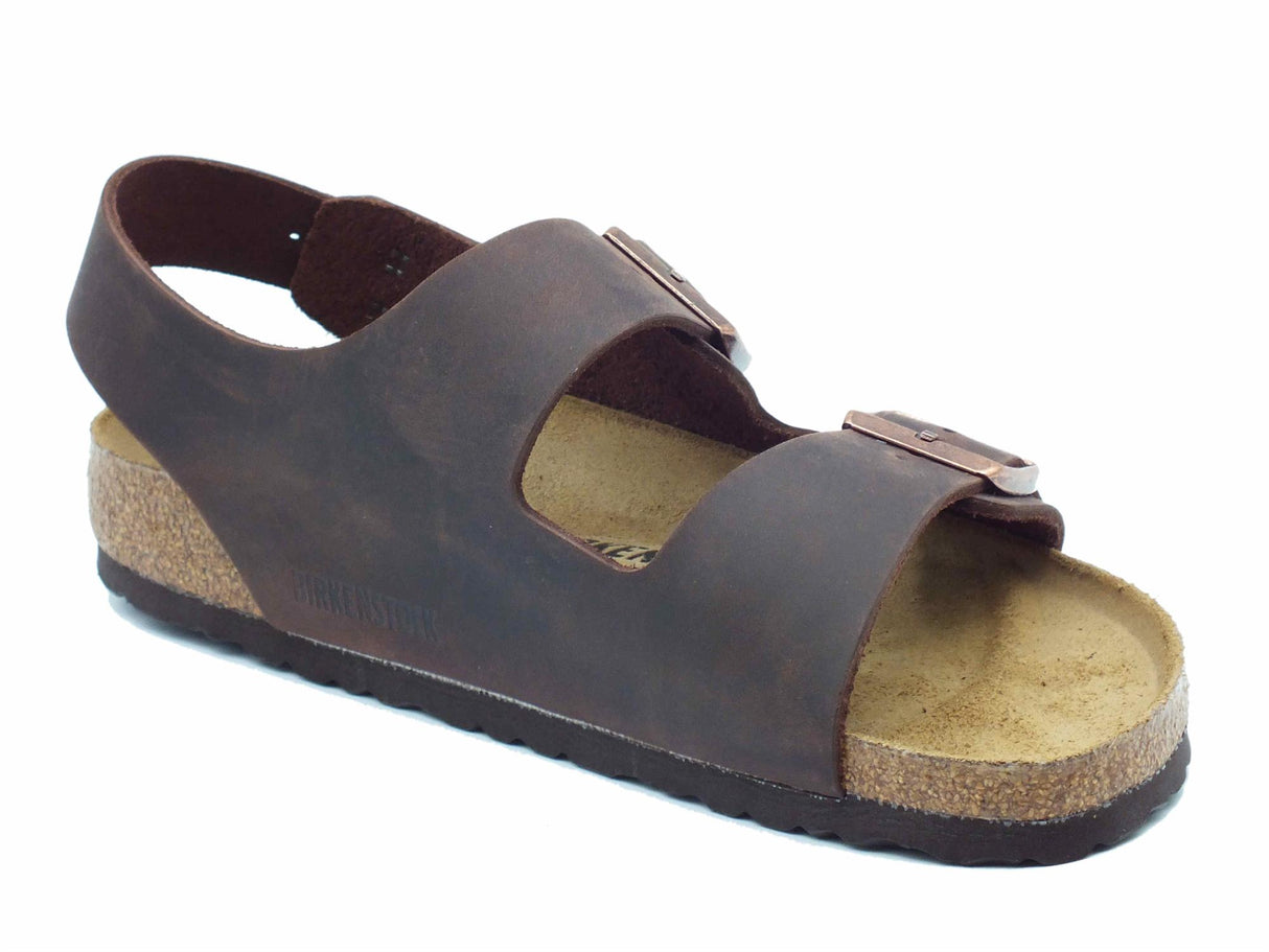 Birkenstock Birkenstock 0034873 Milano BS Habana Sandali per Uomo con tripla fibbia marrone