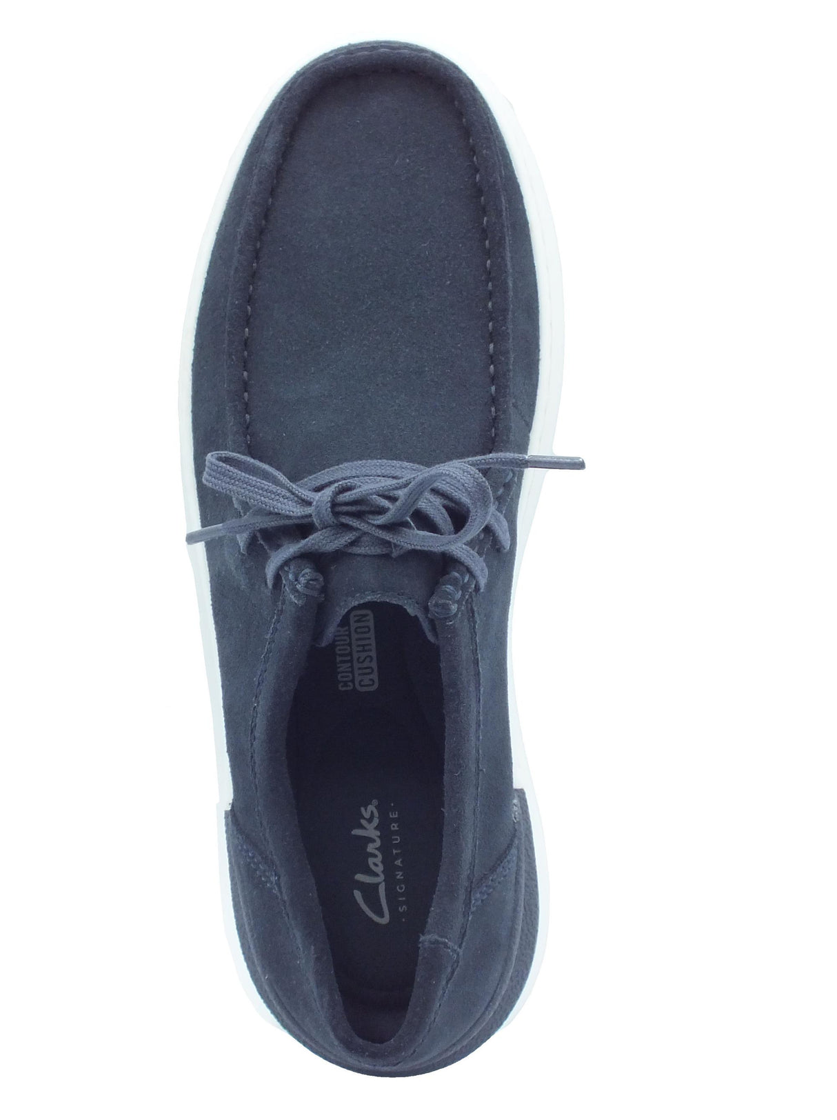 Clarks Clarks Courtlite Seam Navy Scarpe per Uomo in nabuk e pelle blu con lacci Navy