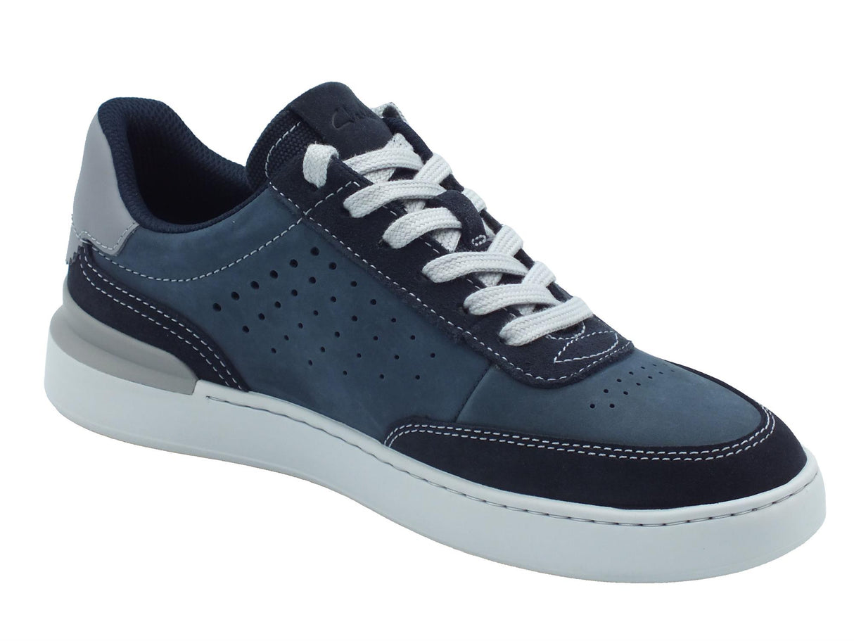 Clarks Clarks Courtlite Run Navy Nubuck Sneakers Sportive per Uomo in nabuk e pelle blu Navy