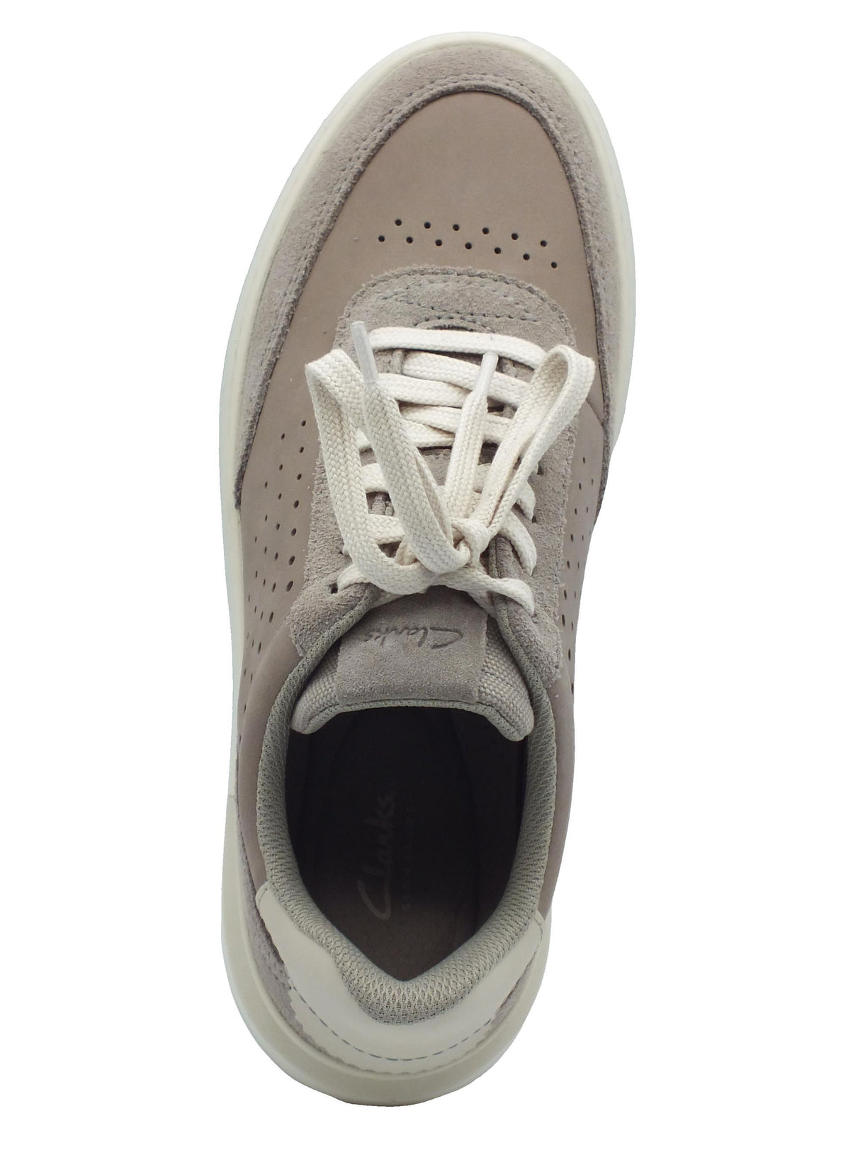 Clarks Clarks Courtlite Run Grey Nubuck Sneakers Sportive per Uomo in nabuk e pelle grigia Grey