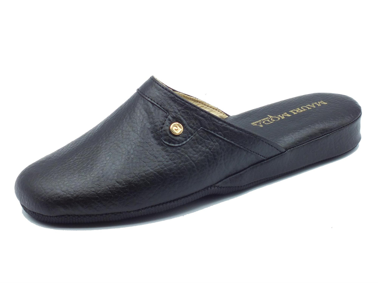 Cinzia Soft Mauri Moda by Cinzia Soft IAO407 Nero Pantofole per Uomo in ecopelle Nero