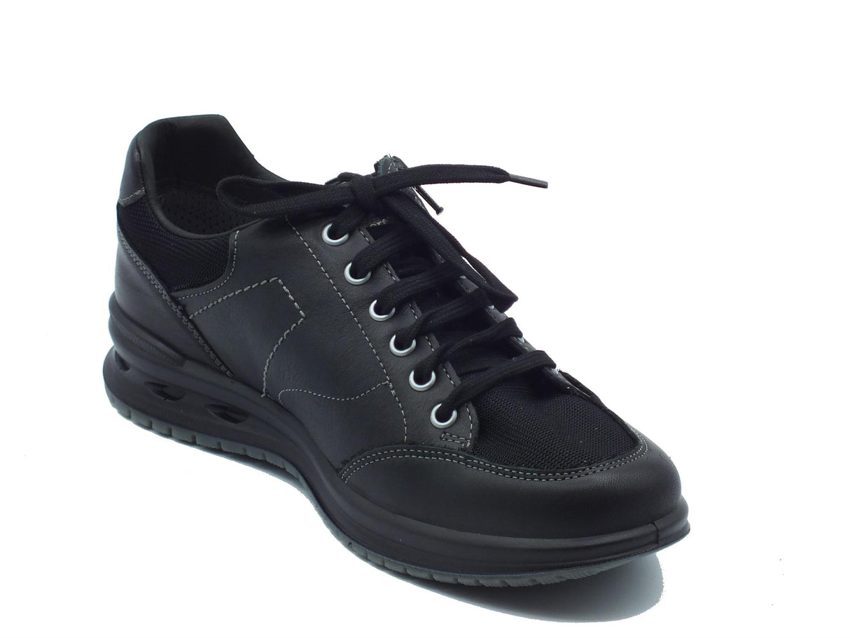 Grisport Grisport Active 43069T31 Nero Touch Scarpe per Uomo in pelle e tessuto nero con lacci e lampo Nero Touch