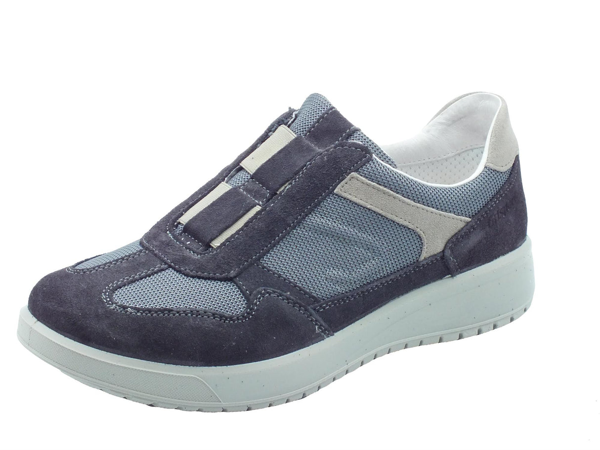 Grisport Grisport Active 43642eV25 Deep Vesuvio Mocassini per Uomo in pelle e tessuto blu fondo antistatico Deep Vesuvio