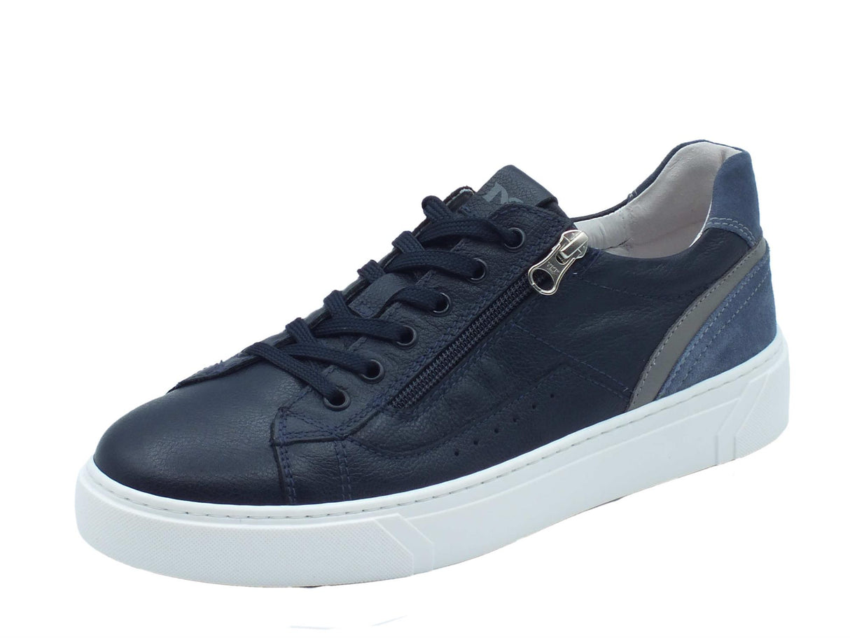 Nero Giardini NeroGiardini E400241U Dollarino Blu Sneakers Sportive per Uomo in pelle con lacci e lampo Blu