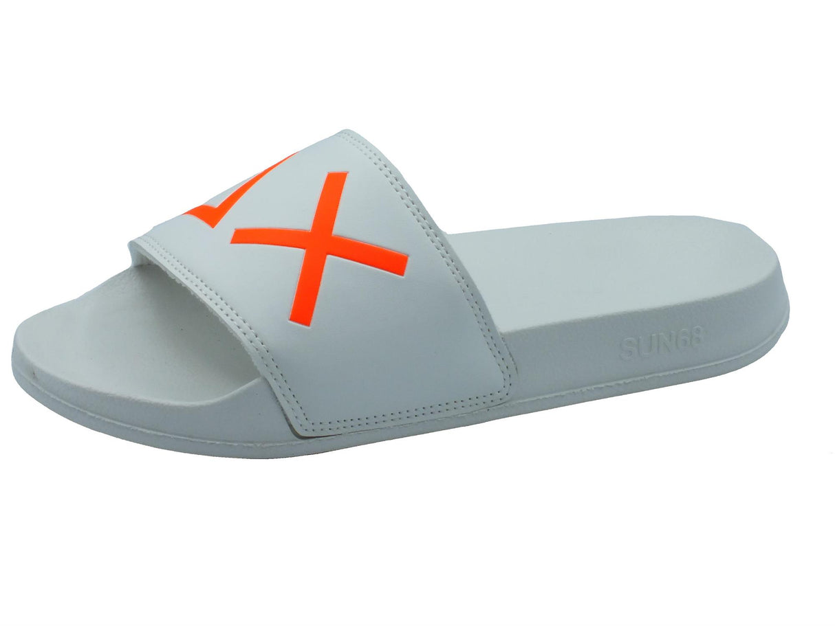 SUN68 SUN68 X34103 Slippers Logo Bianco Ciabatte per Uomo in gomma Bianco