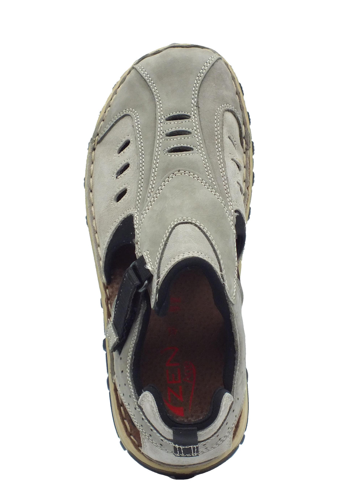 Zen Zen 874253 Grafite Birch Nero Sandali tecnici per Uomo in nabuk grigio con chiusura a strappo Grafite Birch Nero