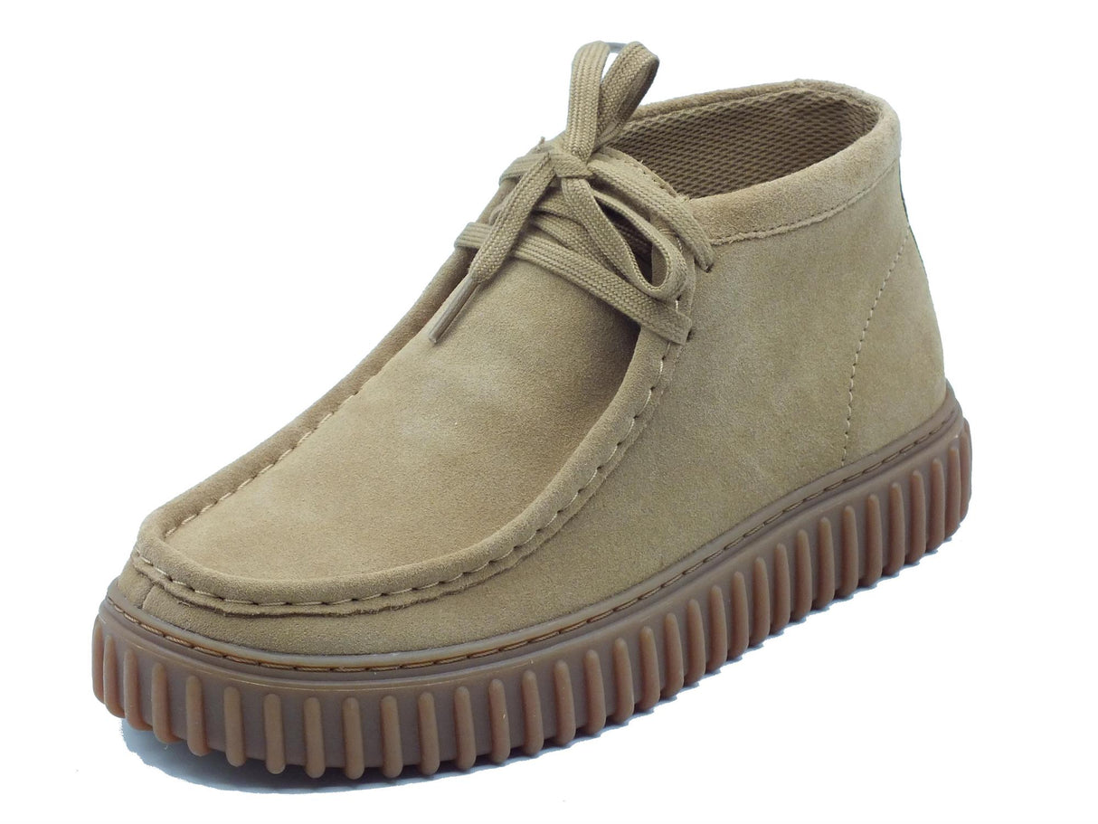 Clarks Clarks Torhill Hi Dark Sand Suede Scarponcini modello Ingegnere per Uomo in camoscio sabbia Sand Suede