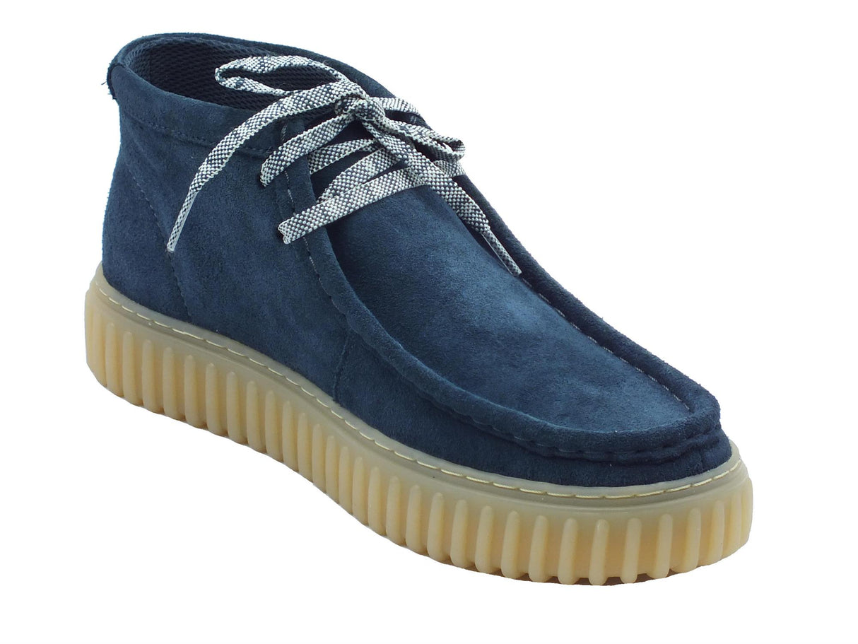 Clarks Clarks Torhill Moss Blue Suede Scarponcini per Uomo in nabuk blu Blue Suede