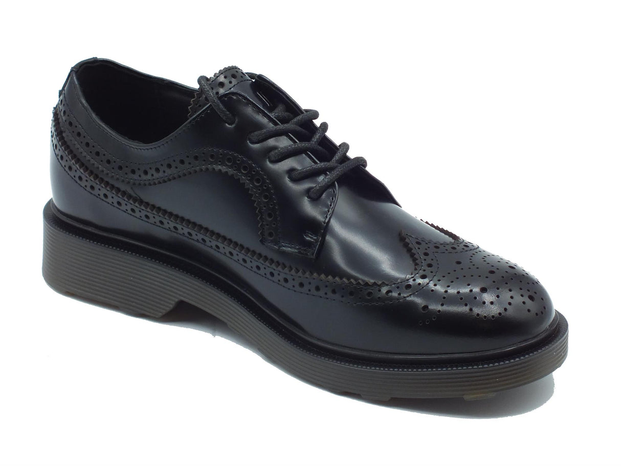 CULT CULT CLE101623 Brushed Leather Black Scarpe per Uomo in pelle abrasivata duilio con lacci Black