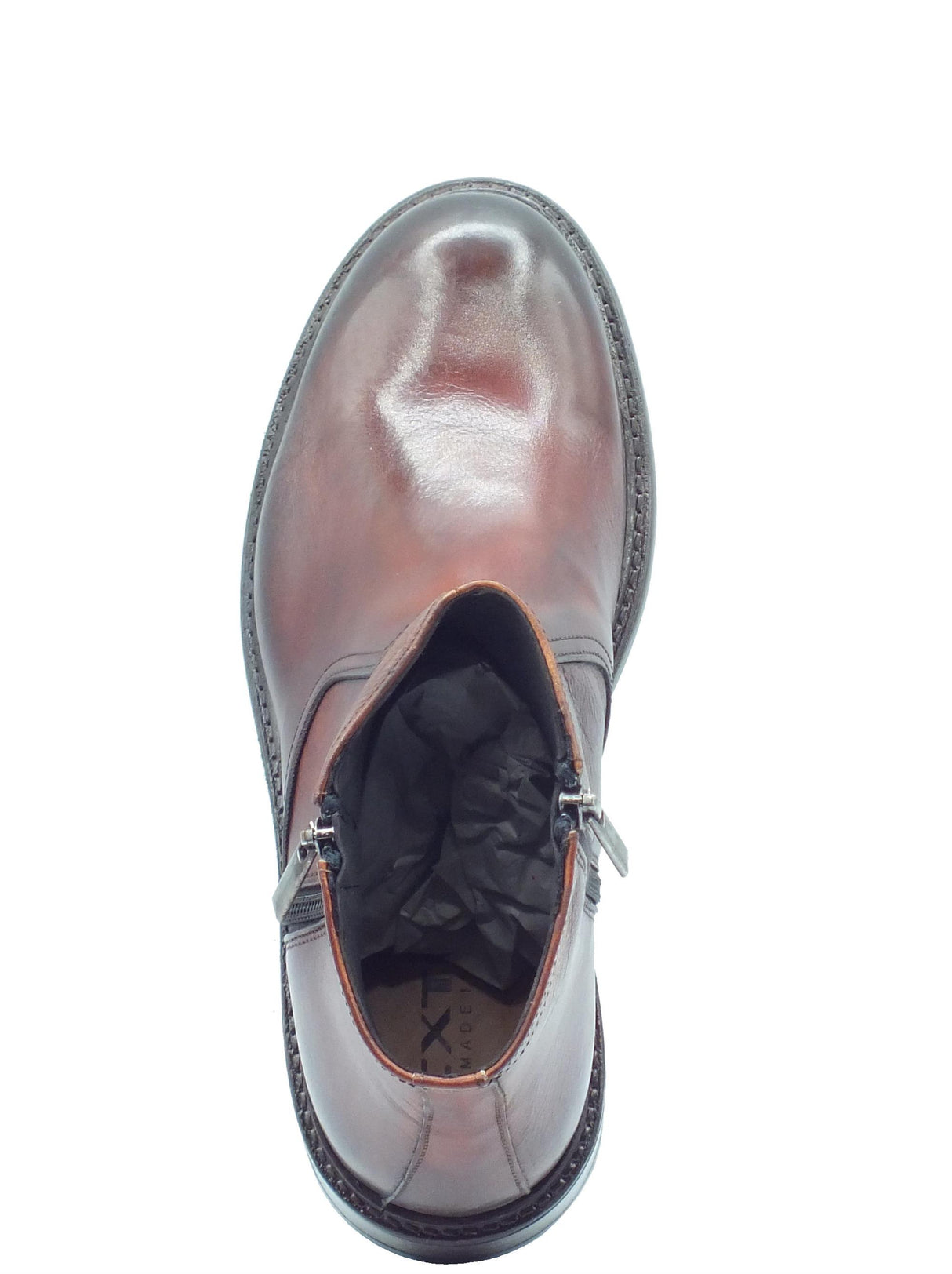 Exton Exton 9826 Soft Legno Scarponcini Eleganti per Uomo in pelle testa di moro doppia lampo Legno