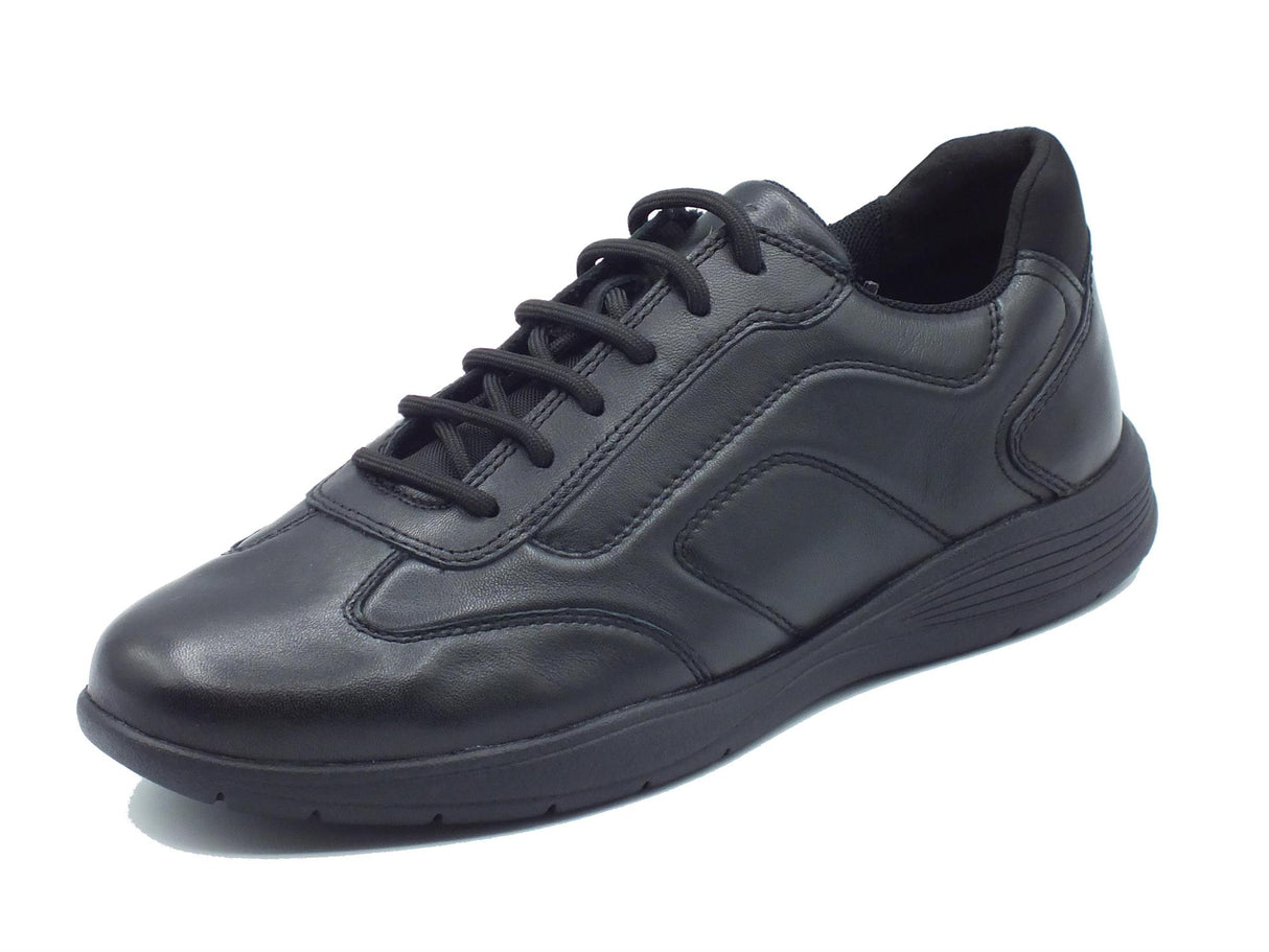 Geox Geox U45BXD Spherica Black Sneakers per uomo in pelle nera Black