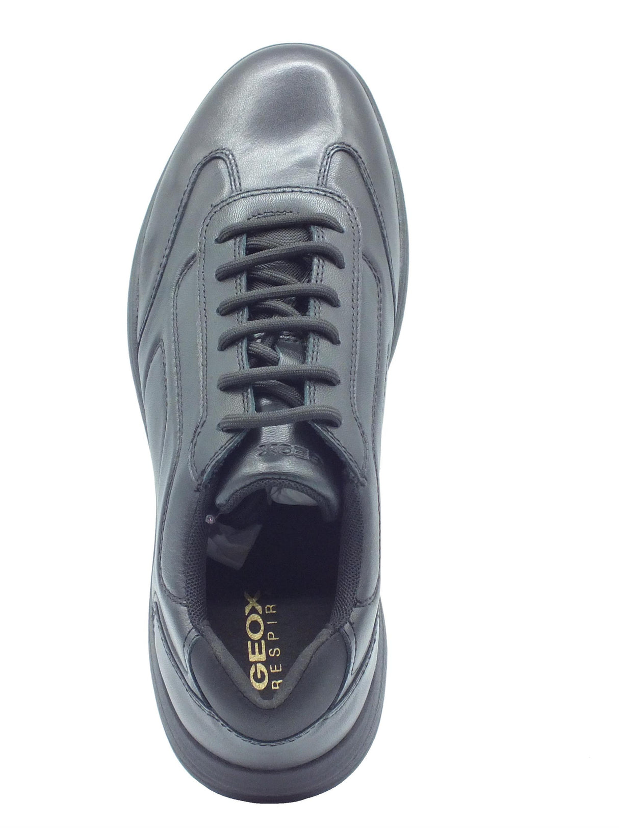 Geox Geox U45BXD Spherica Black Sneakers per uomo in pelle nera Black