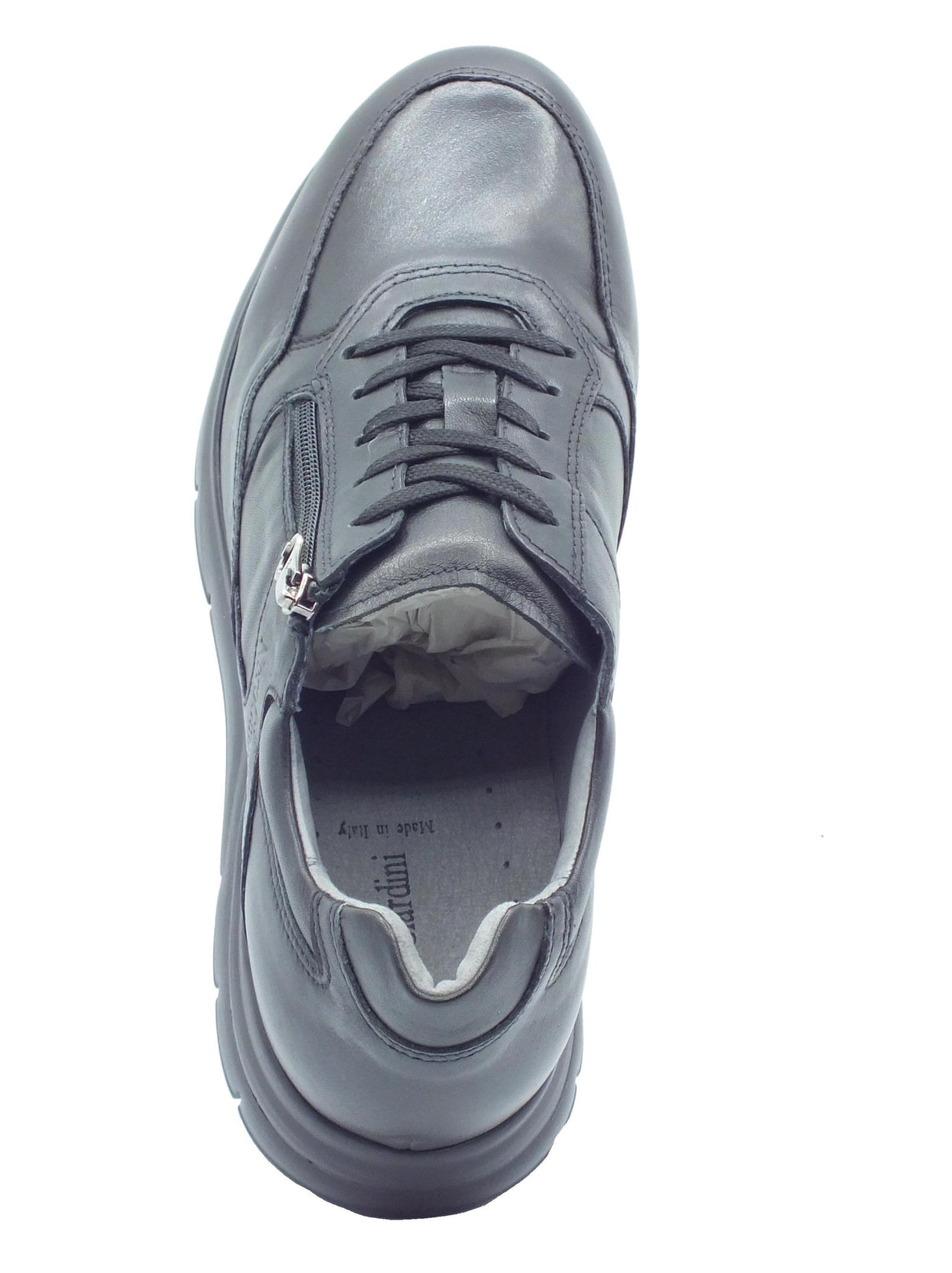 Nero Giardini NeroGiardini I102153U Vienna Nero Sneakers per Uomo in pelle con lampo e lacci Nero