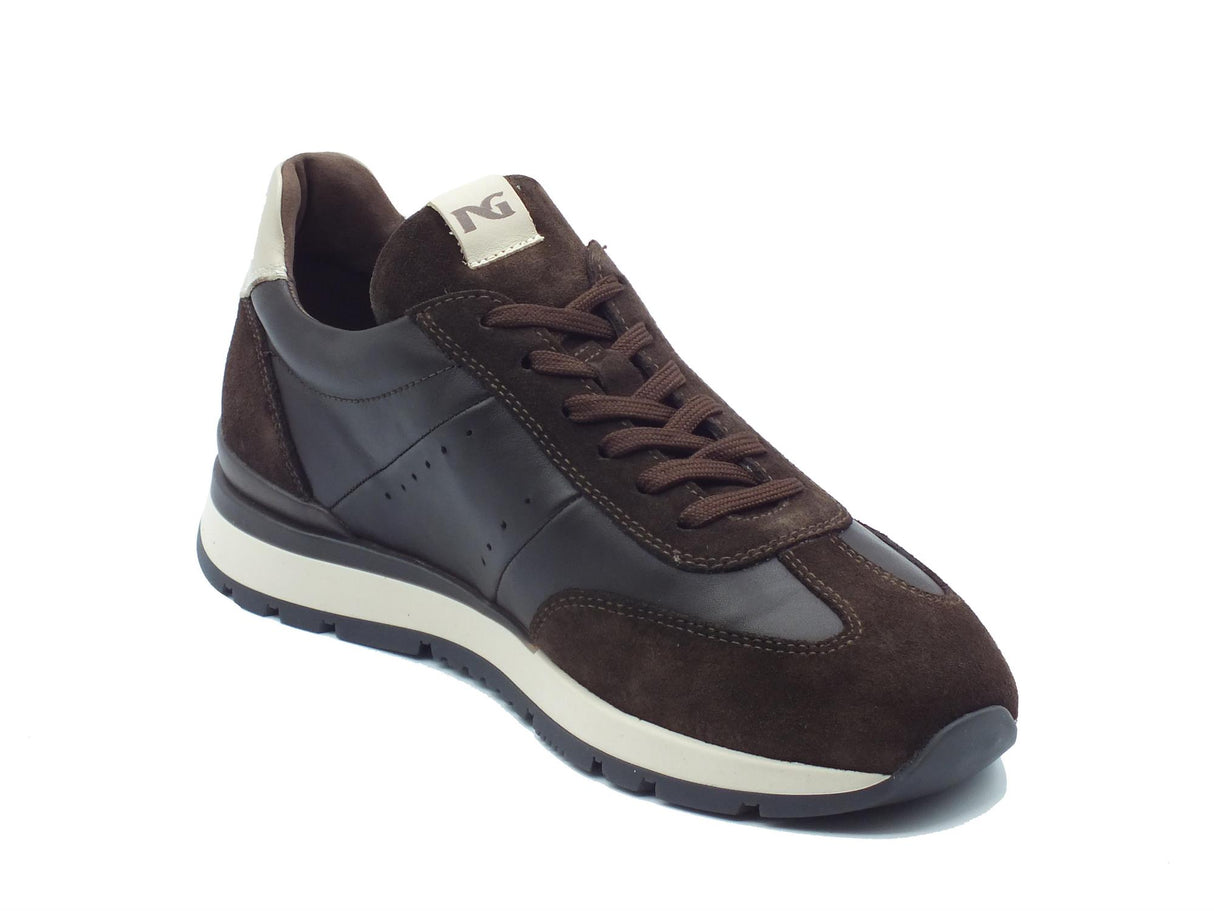 Nero Giardini NeroGiardini I400411U Arold T. Moro Sneakers per Uomo in pelle e nabuk testa di moro con lacci T. Moro