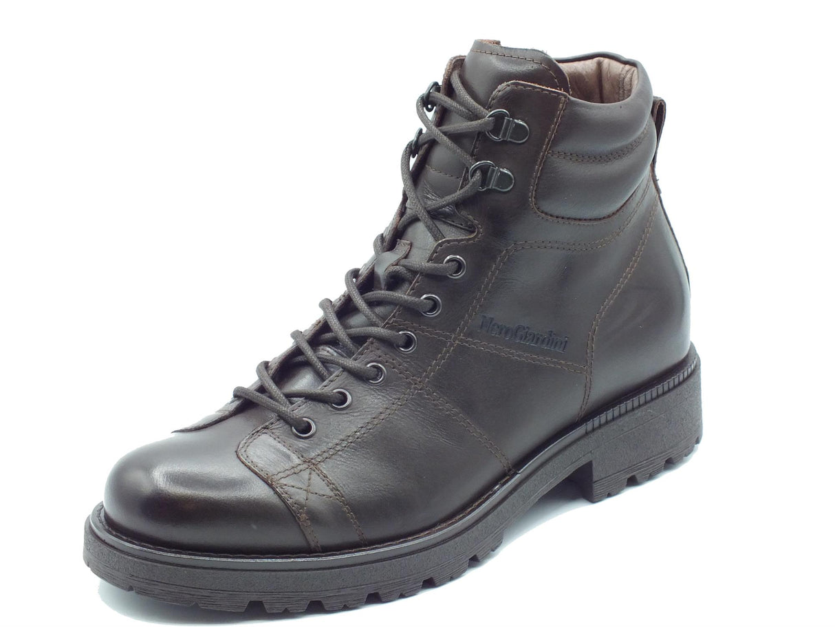 Nero Giardini NeroGiardini I400512U Kenia Caffè Anfibi per Uomo in pelle testa di moro con lacci e lampo Kenia Caffè