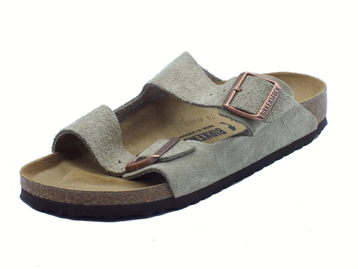 Birkenstock Birkenstock 0051463 Arizona BS Taupe Sandali per Uomo con doppia fibia in camoscio Taupe