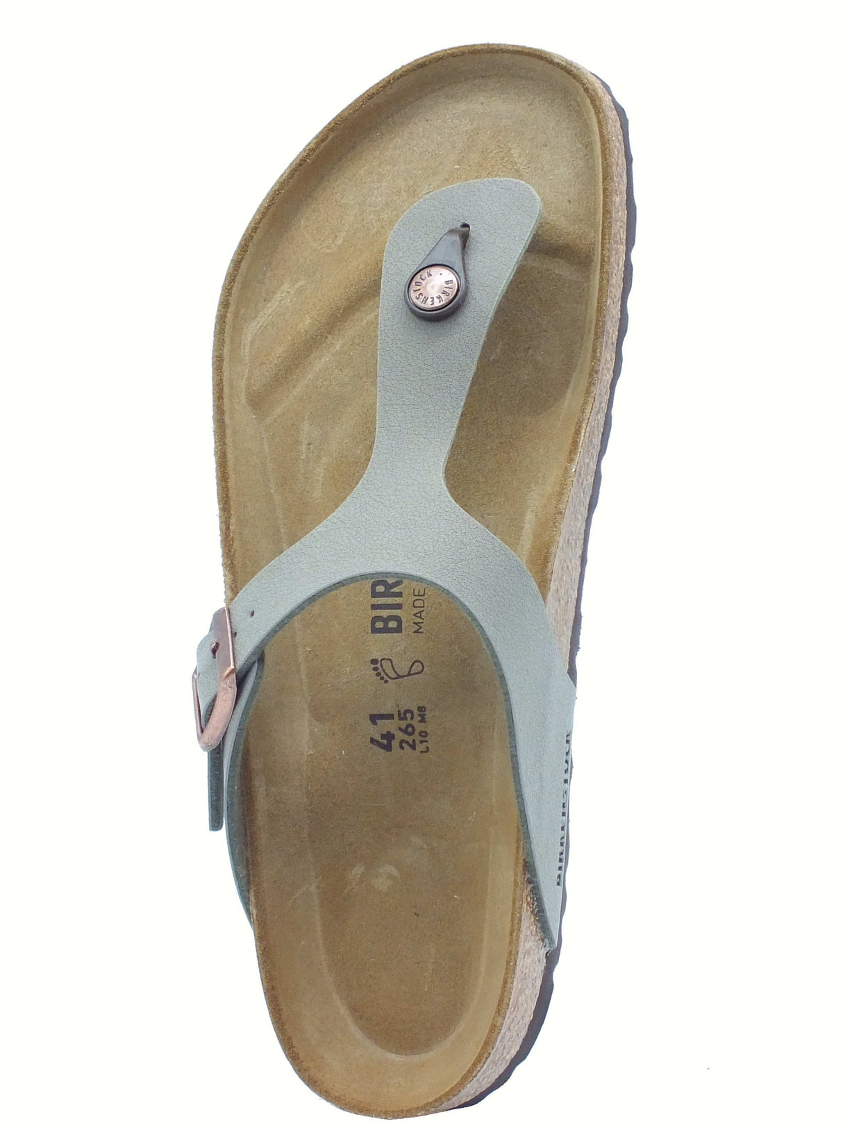 Birkenstock Birkenstock Infradito Uomo 0043391 Gizeh BS Stone pelle verde Stone