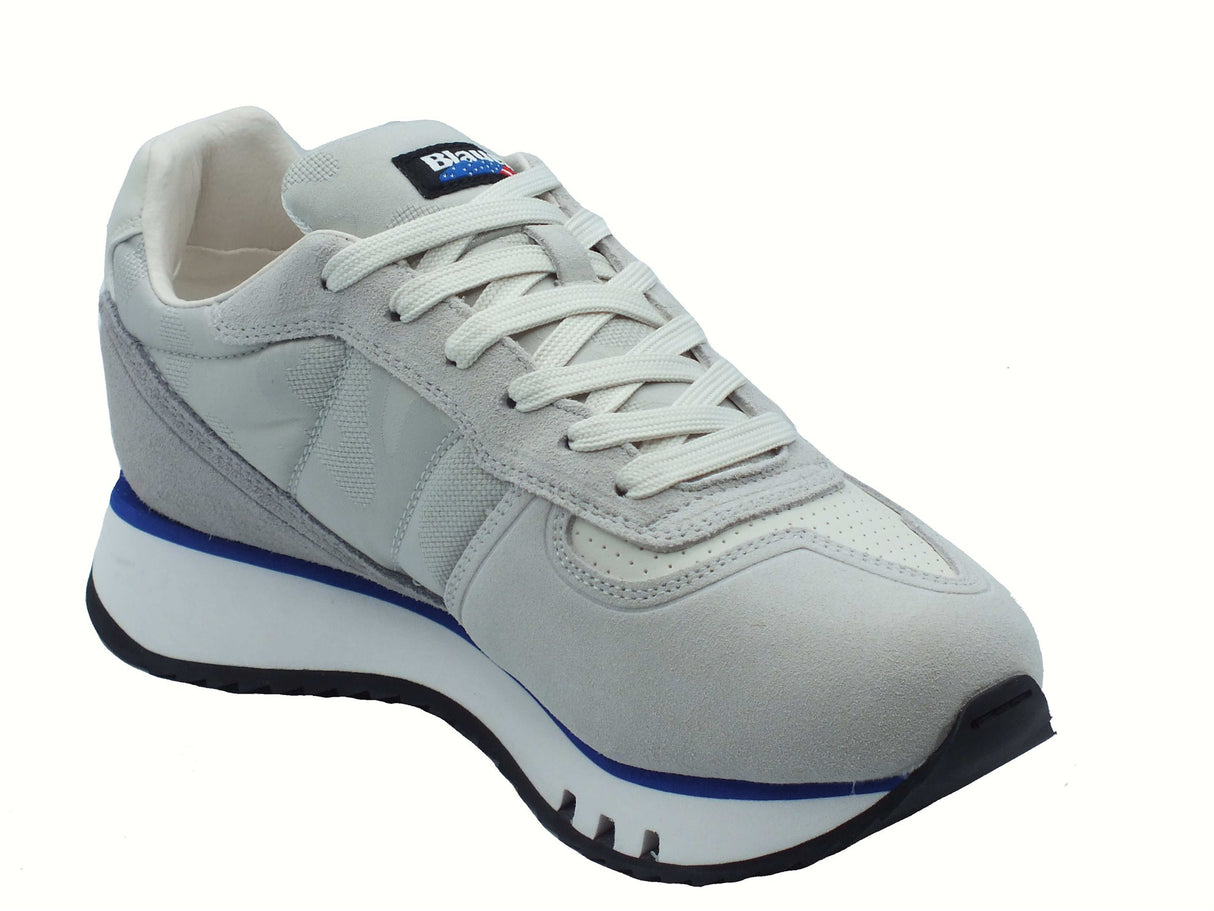 Blauer USA Blauer USA S5TOKYO01 Grey Sneakers Sportive per Uomo in pelle e tessuto grigio chiaro Grey