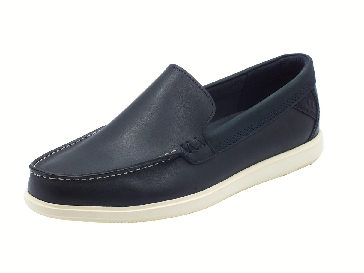 Clarks Clarks Bratton Loafer Navy Leather Mocassini classici per Uomo in pelle fondo gomma Navy