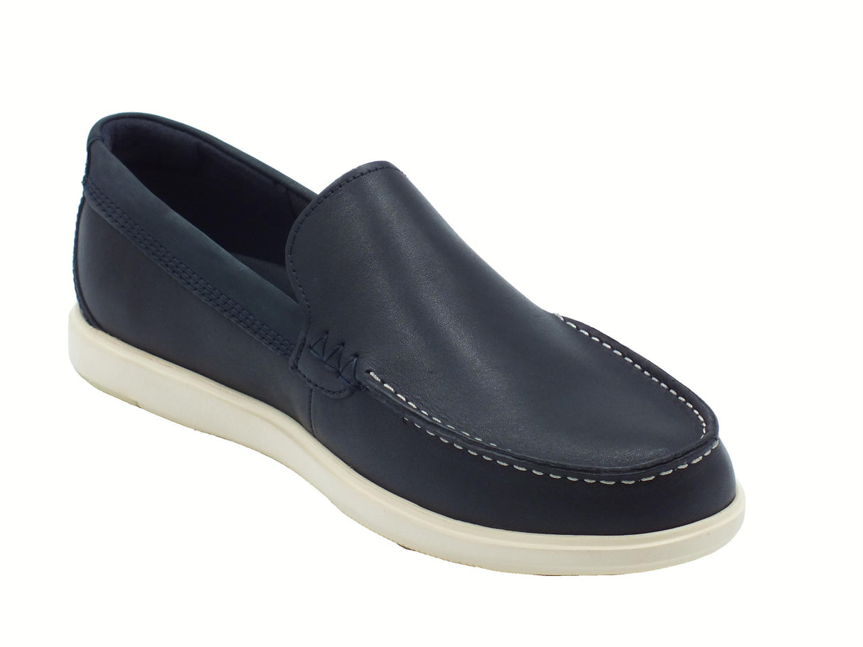Clarks Clarks Bratton Loafer Navy Leather Mocassini classici per Uomo in pelle fondo gomma Navy