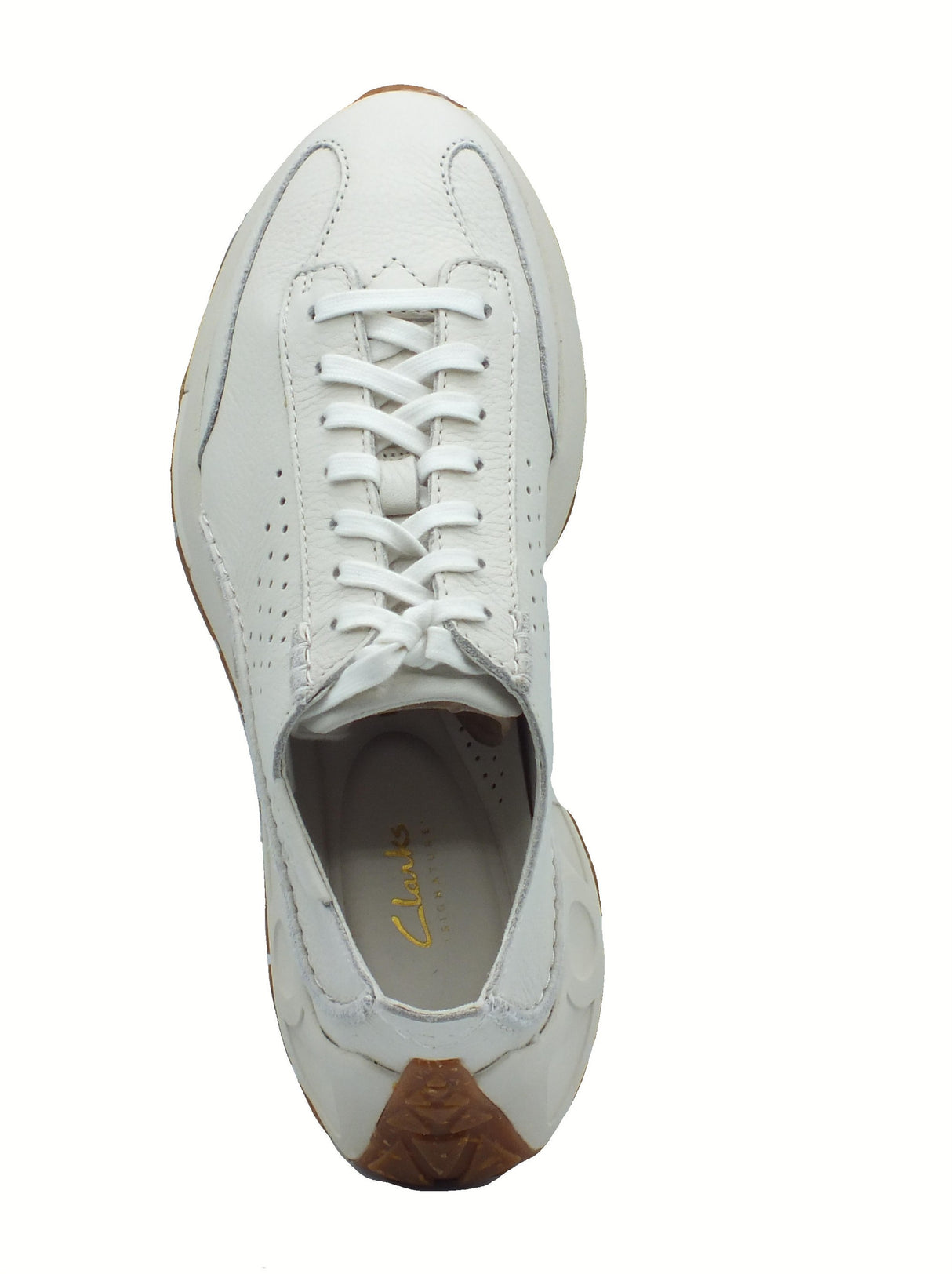 Clarks Clarks Craft Speed Dark White Leather Sneakers Sportive per Uomo in pelle bianca White
