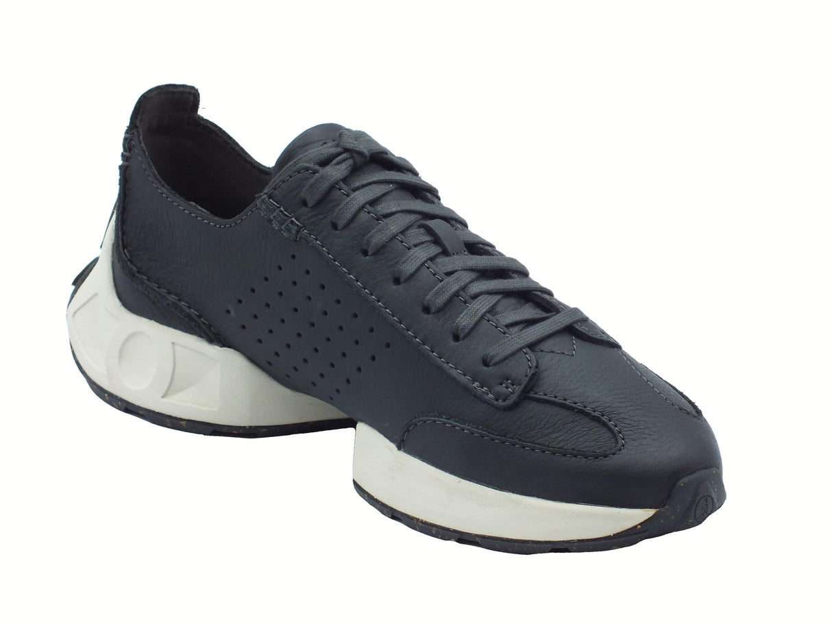Clarks Clarks Craft Speed Dark Grey Leather Sneakers Sportive per Uomo in pelle grigio scuro Grey