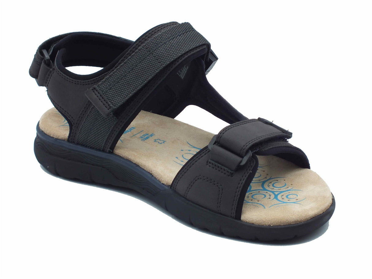 Geox Geox U55ELB Spherica Dk Coffee Sandali per Uomo in tessuto triplo strappo Dk Coffee