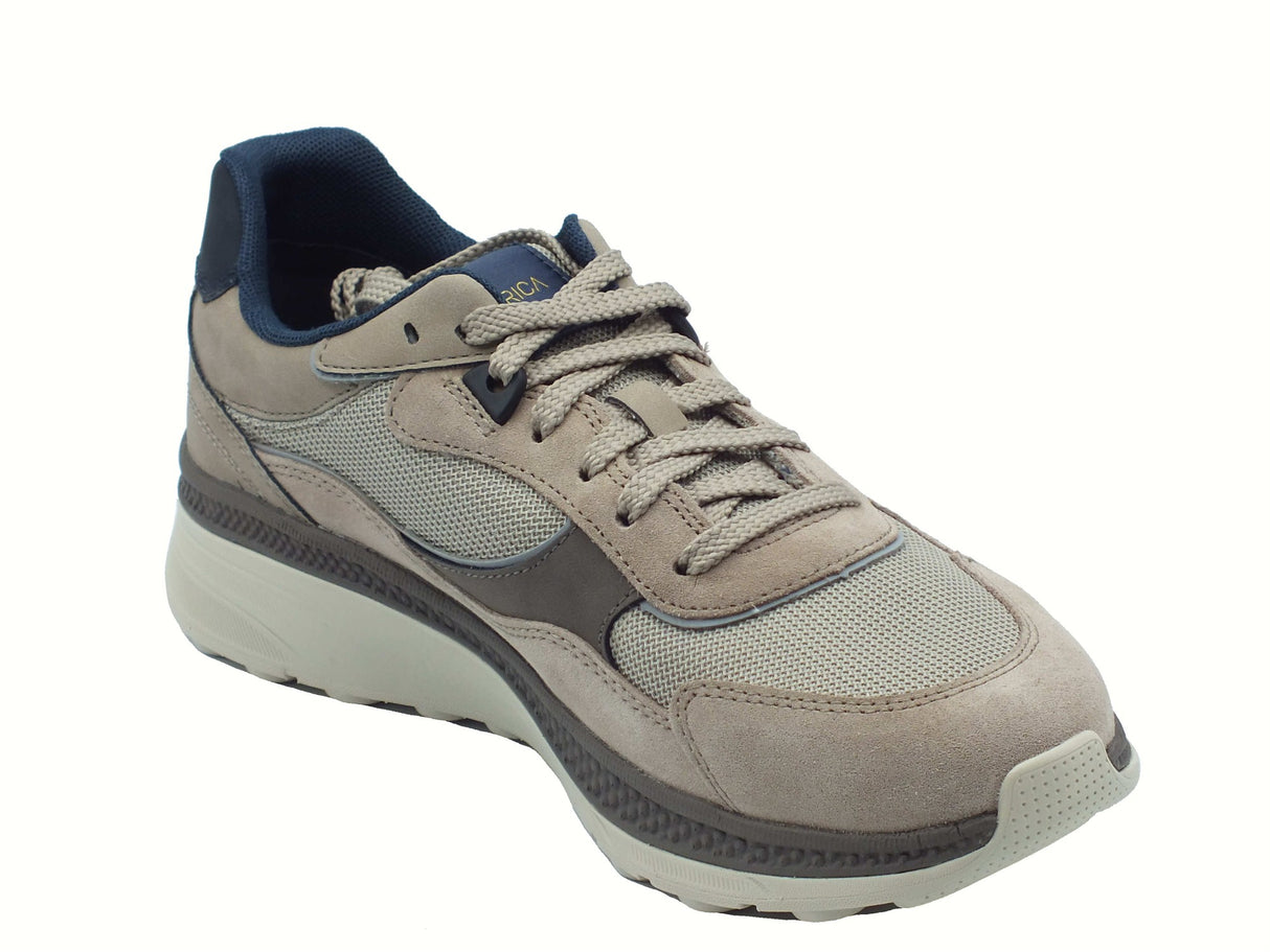 Geox Geox U55HUA Spherica Sand Sneakers Sportive per Uomo in nabuk e tessuto sabbia Sand