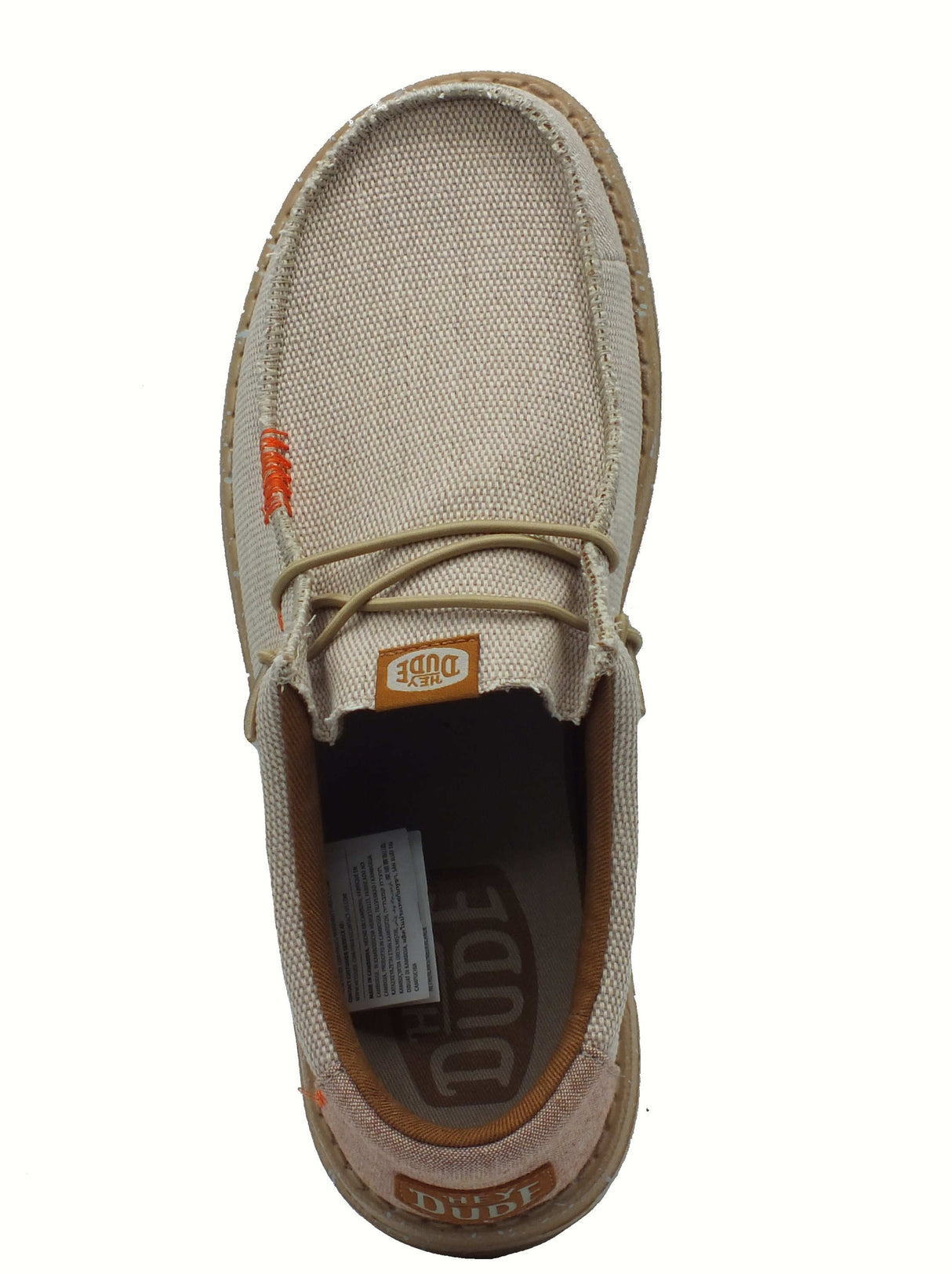 Hey Dude HeyDude 40952 wally coastline Silver Mocassini per Uomo in tessuto bianco beige Silver