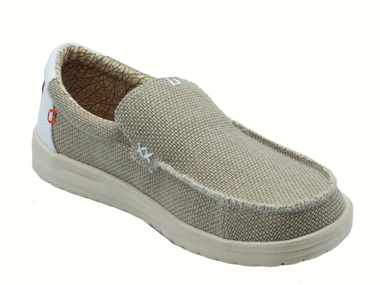 Hey Dude HeyDude 40124-4NL Mikka Braided Off White Mocassini per Uomo in tessuto bianco beige Off White