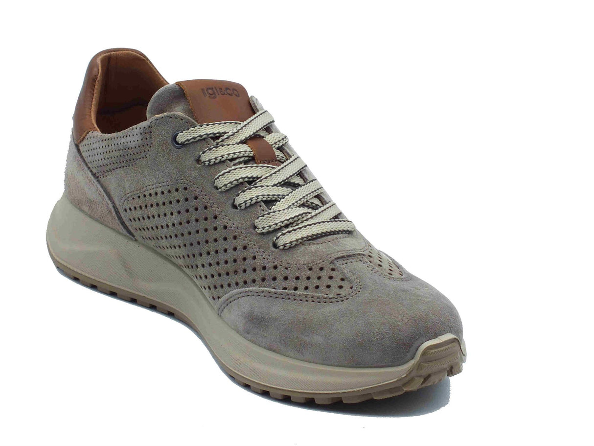 Igi&Co Igi&Co 7634744 Scamosciato Peltro Sneakers per Uomo in nabuk grigio