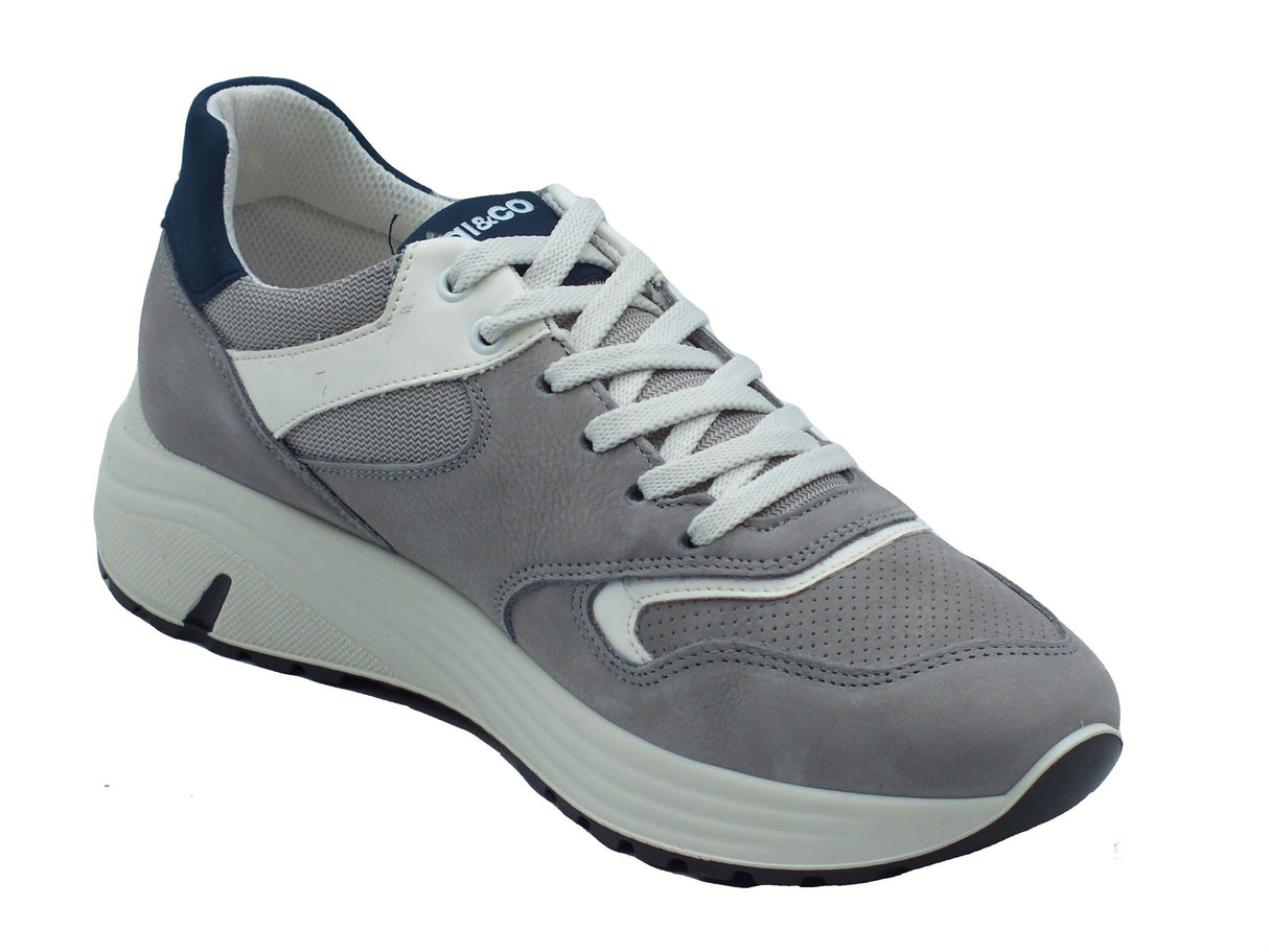 Igi&Co Igi&Co 7636411 Nabuk Grafite Sneakers Sportive per Uomo in nabuk e tessuto grigio