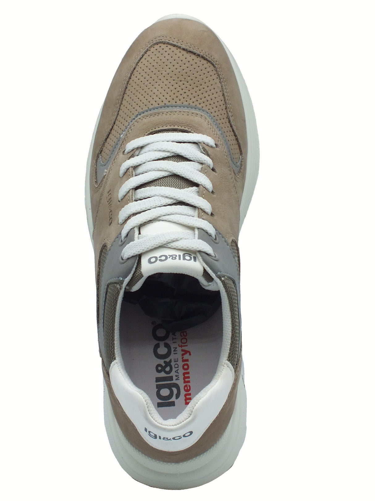 Igi&Co Igi&Co 7636422 Nabuk Nocciola Sneakers Sportive per Uomo in nabuk e tessuto Nocciola