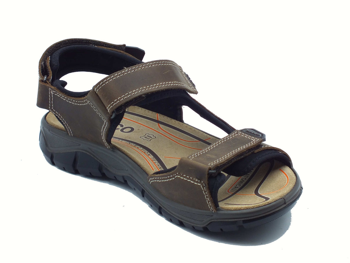 Igi&Co Igi&Co 7645022 Nabuk Ingrassato Fango Sandali per Uomo in pelle con triplo strappo Fango