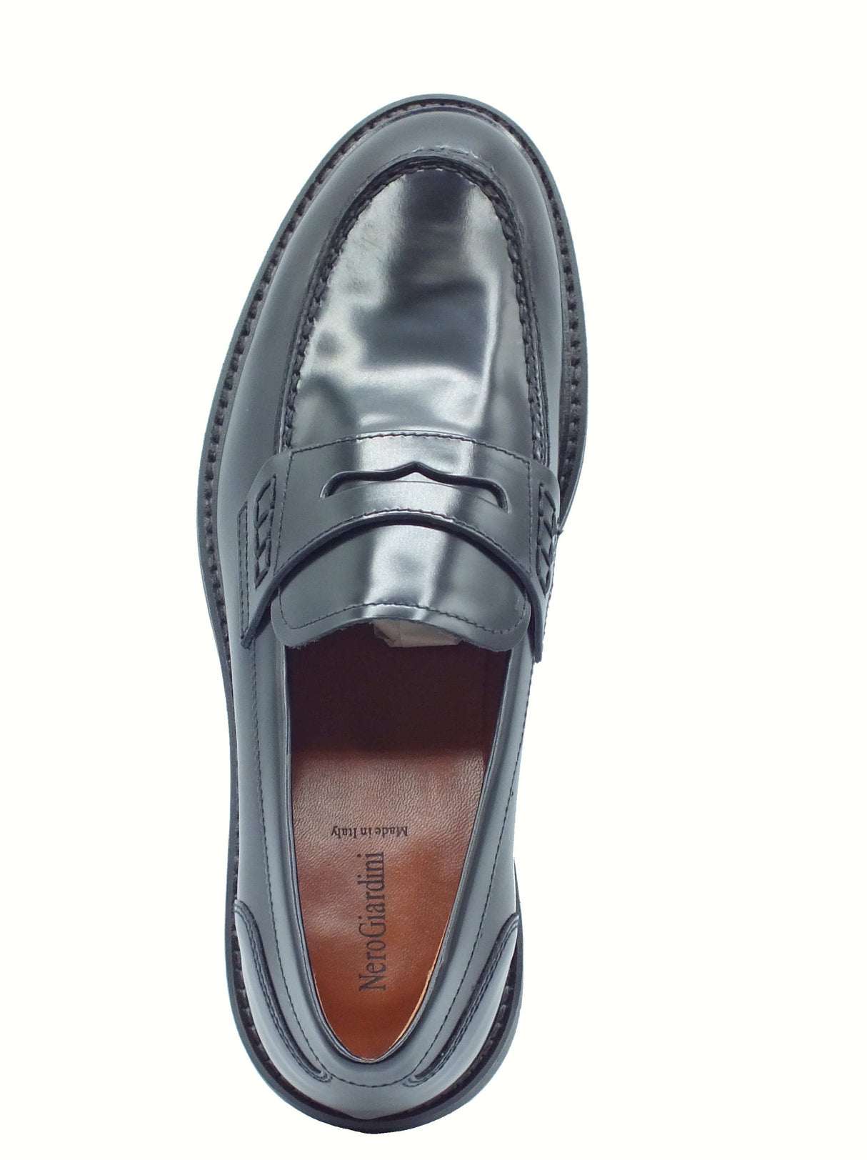 Nero Giardini NeroGiardini E500600U Wembley Nero Mocassini Eleganti per Uomo in pelle abrasivata Nero