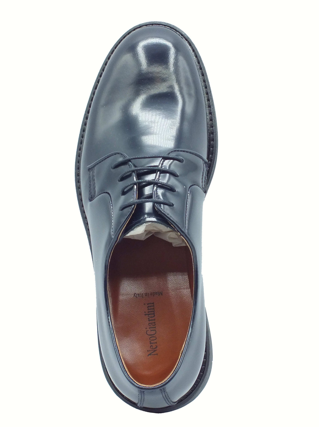 Nero Giardini NeroGiardini E500601U Wembley Blu Scarpe Eleganti per Uomo in pelle abrasivata con lacci Blu