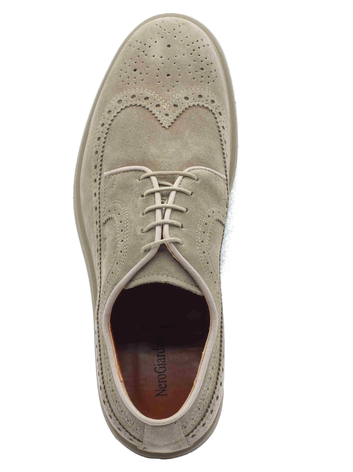 Nero Giardini NeroGiardini E500611U Arold Col. Argilla Scarpe Eleganti per Uomo in camoscio duilio con lacci Argilla