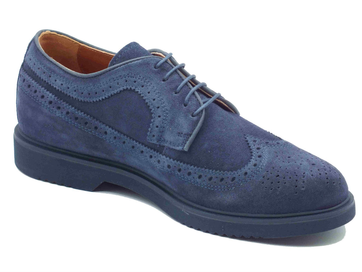 Nero Giardini NeroGiardini E500611U Colorado Indaco Scarpe Eleganti per Uomo in camoscio duilio con lacci Indaco