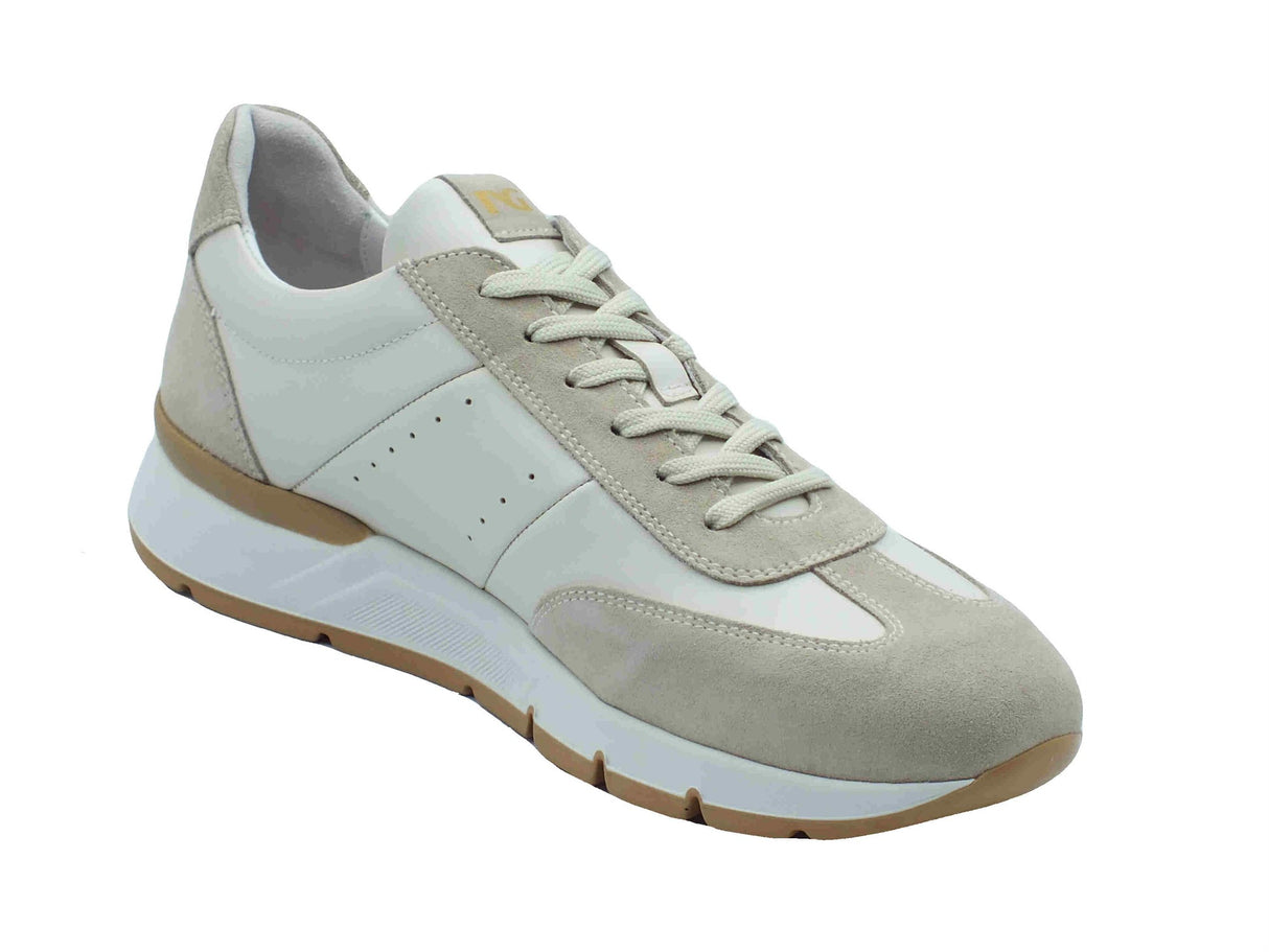Nero Giardini NeroGiardini E500651U Velout Sparta Ivory Sneakers sportive Uomo pelle nabuk colore bianco avorio bianco avorio