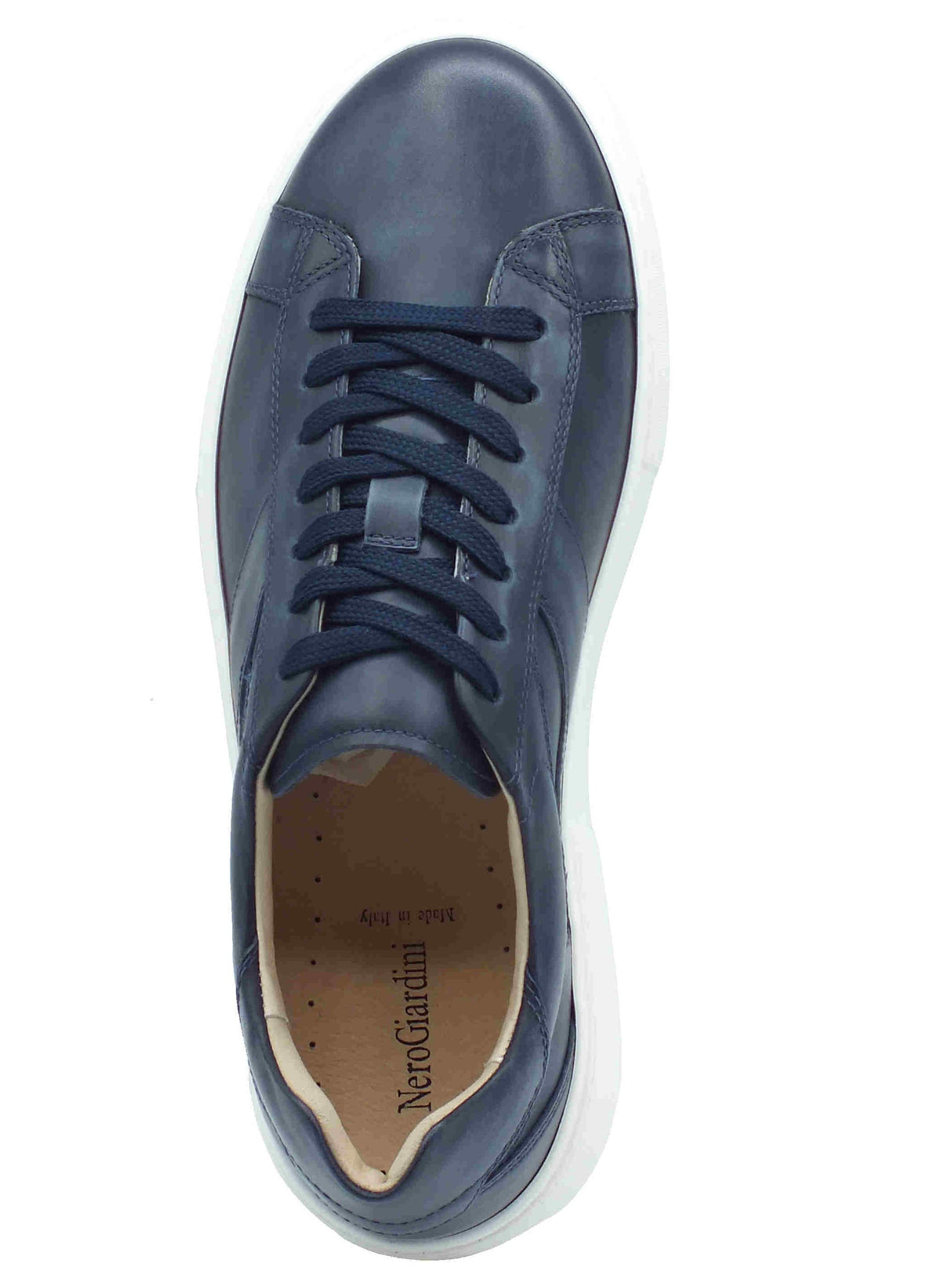 Nero Giardini NeroGiardini E500700U Delavato Incanto Sneakers sportive per Uomo in pelle colore blu Incanto