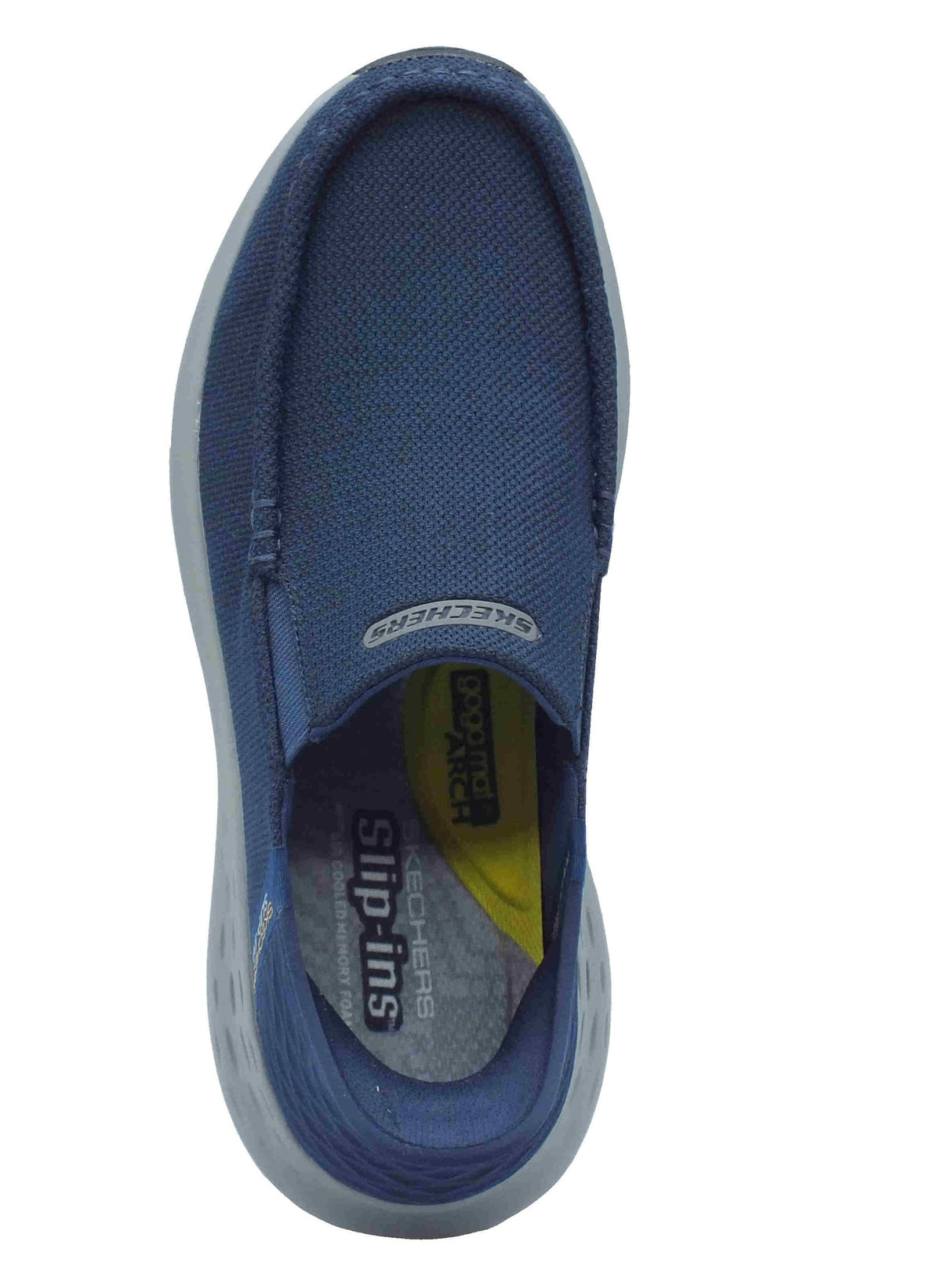 Skechers Skechers Slip-Ins 204804 Parson Ralven Navy Mocassini sportivi per uomo in tessuto blu Navy