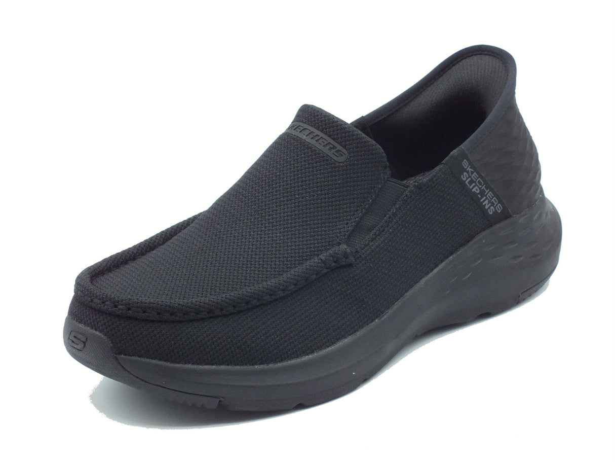 Skechers Skechers Slip-Ins 204804 Parson Ralven Black Mocassini sportivi per uomo in tessuto nero Black