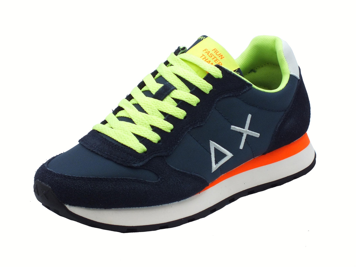 SUN68 SUN68 Z35102 Tom Fluo Navy Blue Scarpe Sportive per Uomo in nabuk e tessuto Navy Blue