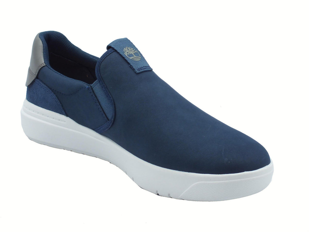 Timberland Timberland 0A293W Seneca Bay Low Slip Dark Denom Mocassini per Uomo in nabuk e tessuto blu