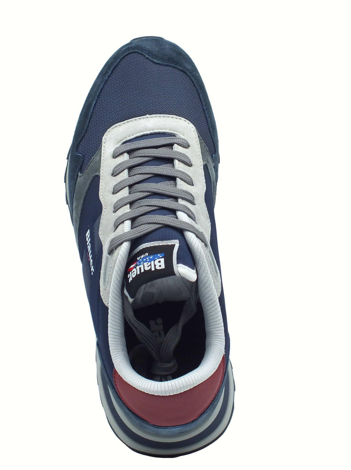 Blauer USA Blauer USA F5RYDER01 Navy Red Sneakers Sportive per Uomo in pelle e tessuto Navy Red